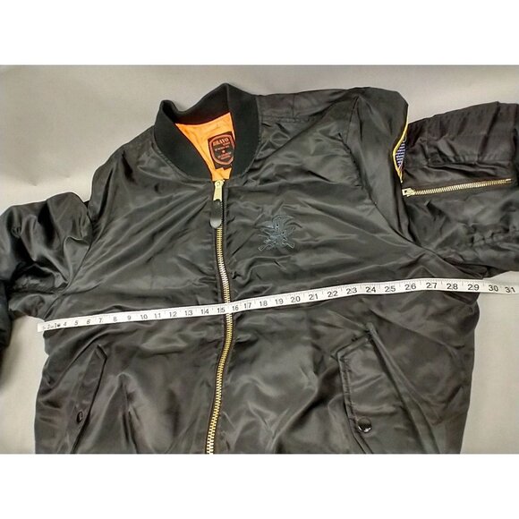NWoT Bravo Series By Burks Bay Black NRA Black Flight Bomber Jacket Mens XXL - Picture 2 of 7
